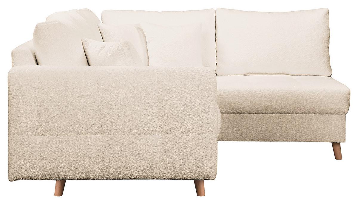 Ecksofa Ariella Weiß S: 231x161 cm - Naturfarben/Weiß, Design, Textil (231/161cm) - Livetastic