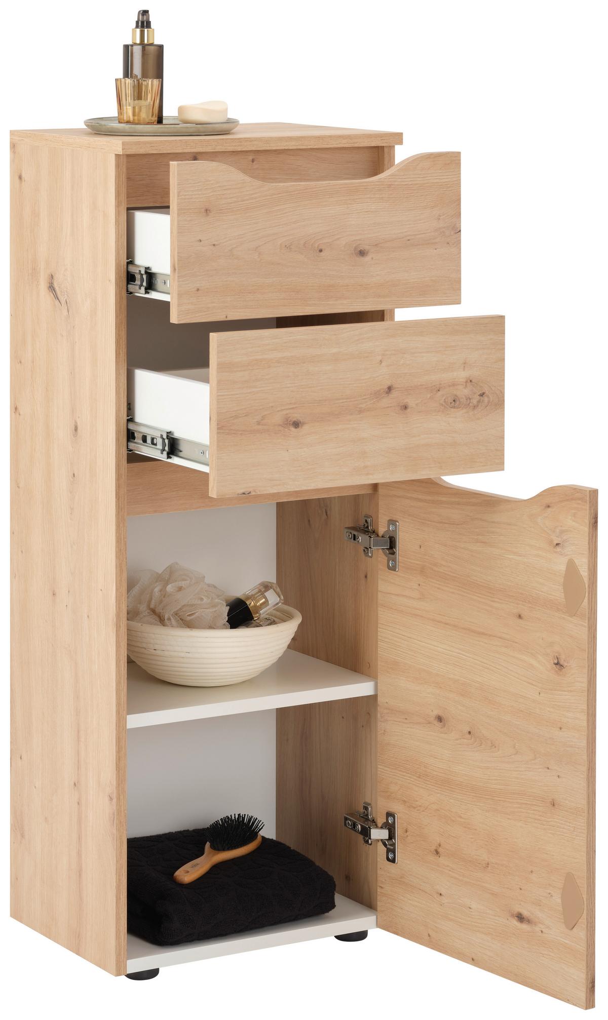 Unterschrank Giga B: 40 Cm Eichefarben - Schwarz/Eiche Artisan, MODERN, Holzwerkstoff (40/102/30cm)