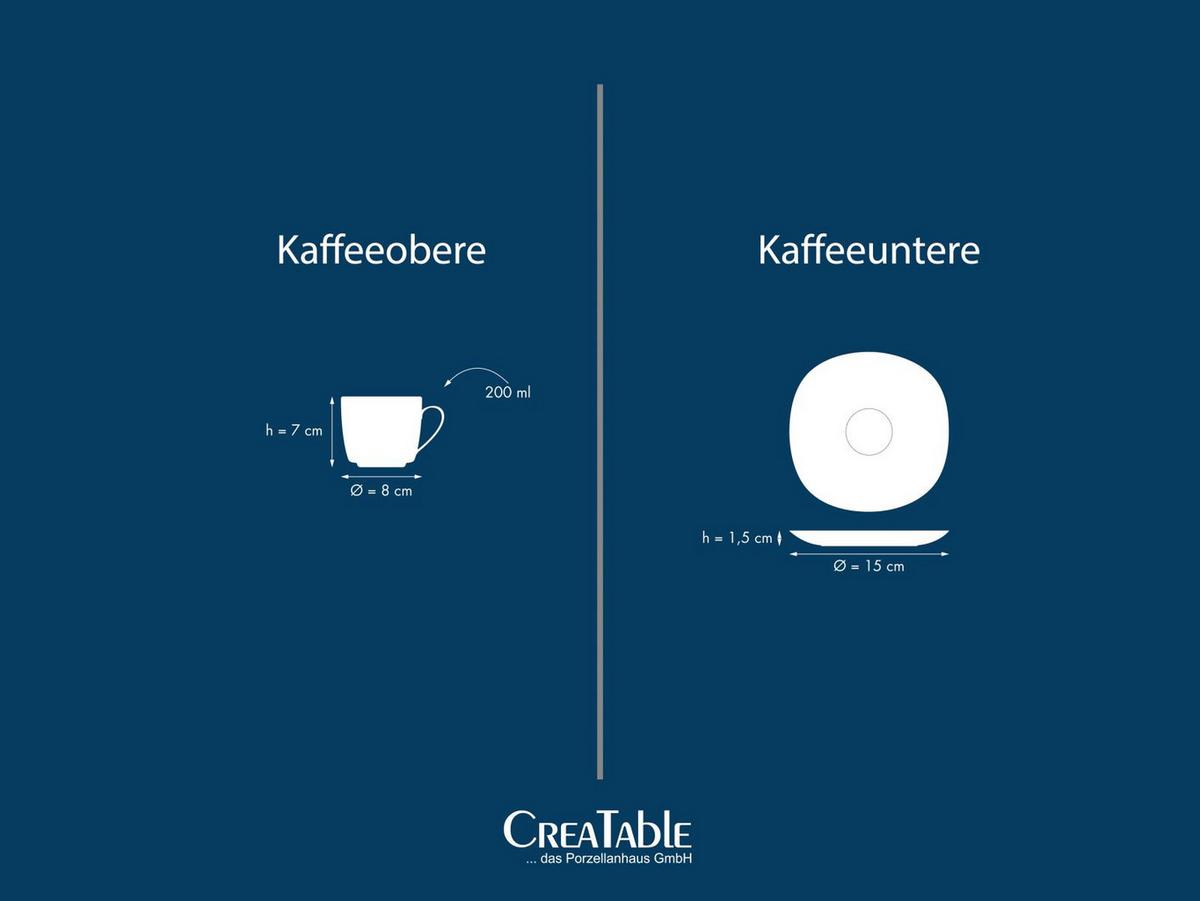 Kaffeeservice Porzellan 6 Personen Geschirr Set - Weiß, Basics, Keramik - Creatable
