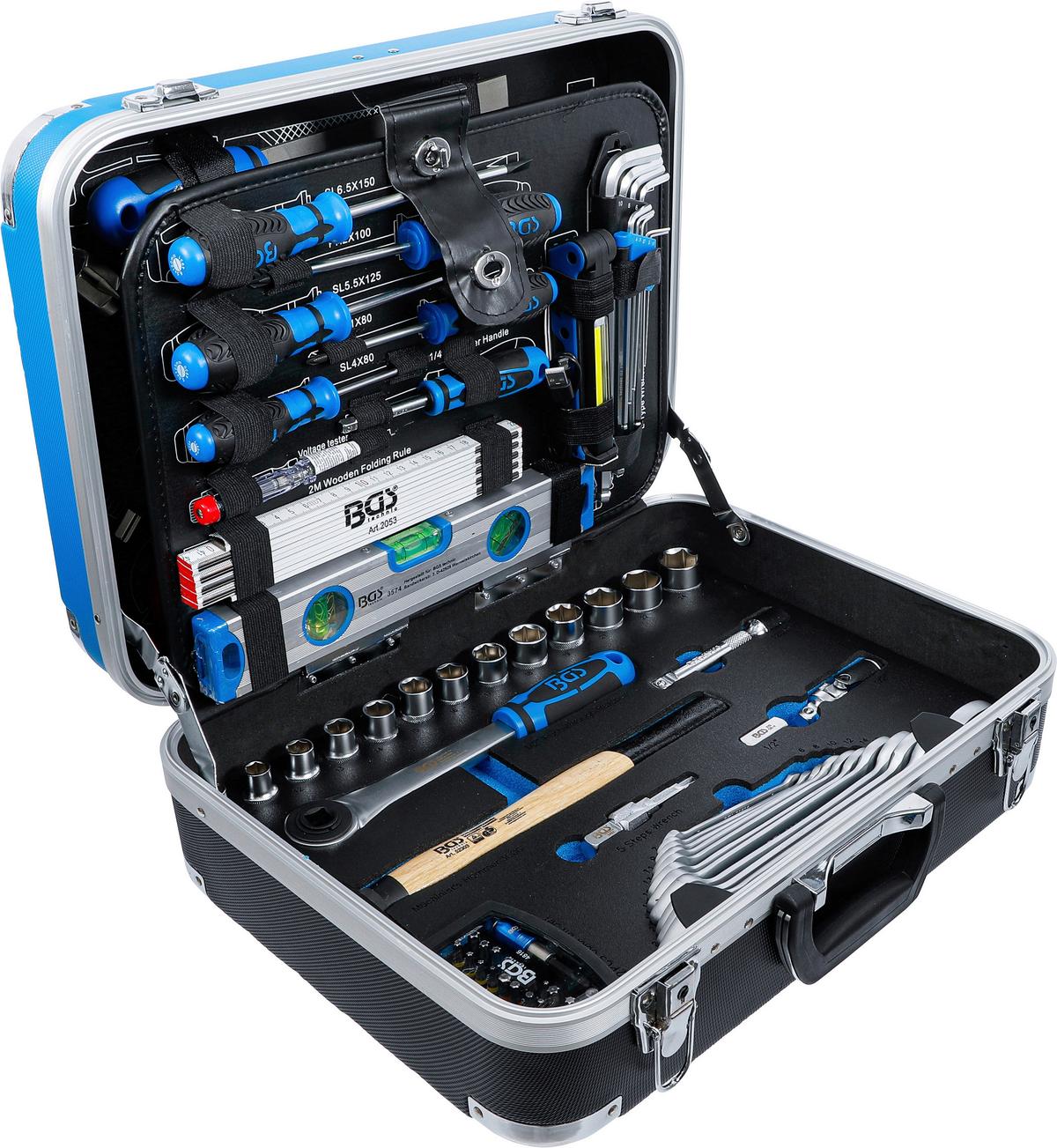 Werkzeugkoffer Sanitär-Werkzeugkoffer - Blau/Schwarz, Basics (47,8/18,4/38,5cm)