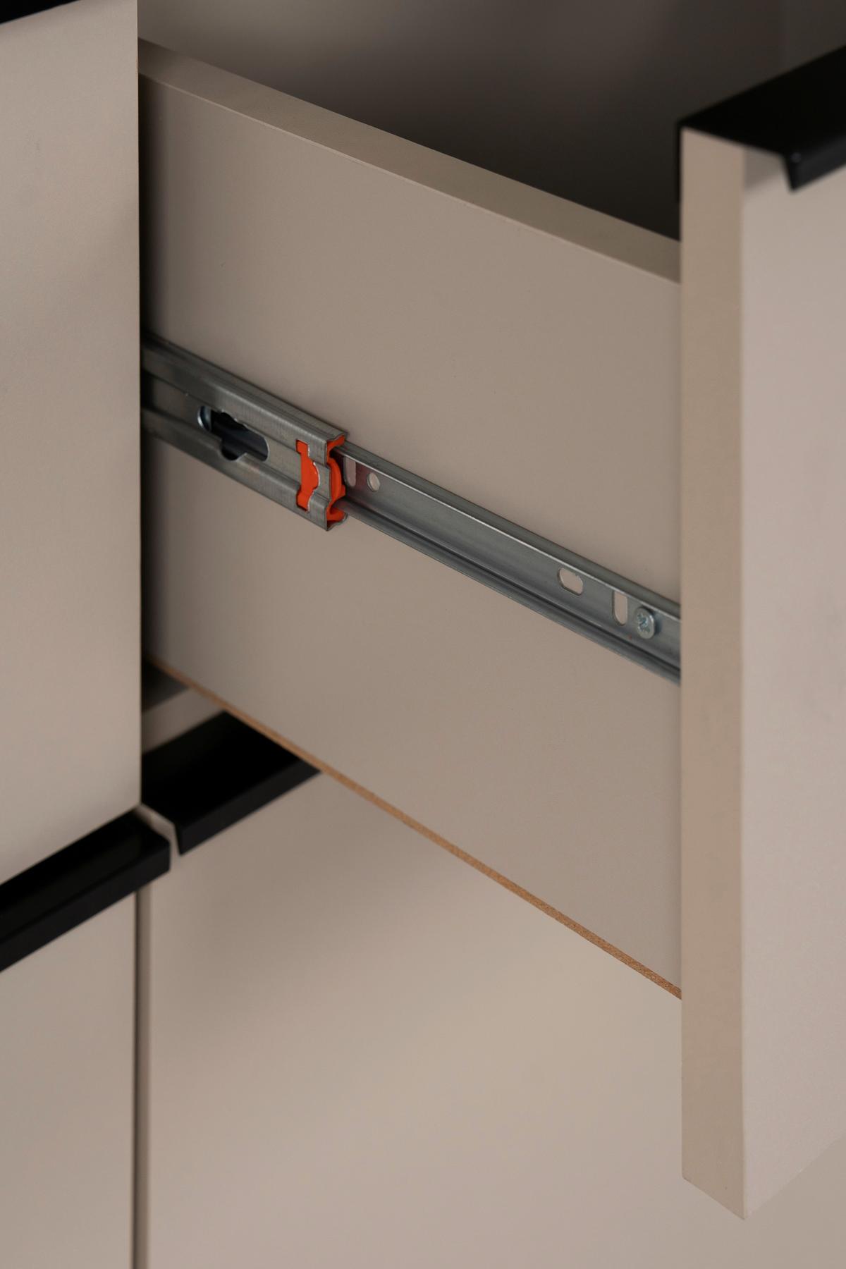 Kommode Arona 01b - Sandfarben/Schwarz, KONVENTIONELL, Holzwerkstoff (135/90/38cm) - Livetastic