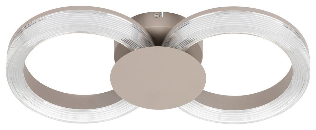 LED-DECKENLEUCHTE 24W, 3200Lm - Sandfarben/Transparent, Basics, Kunststoff/Metall (50/25/8cm) - Luca Bessoni
