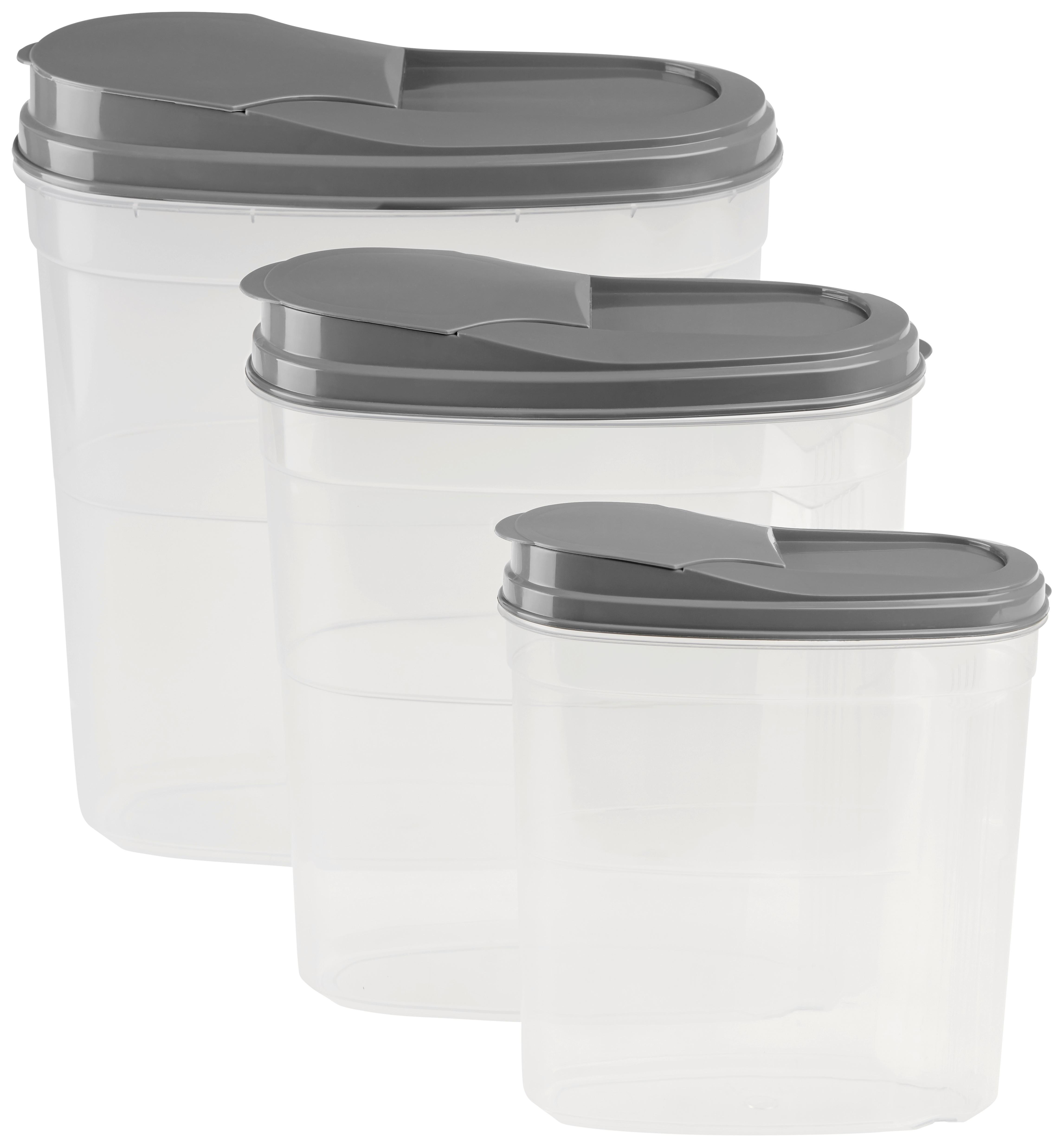 Vorratsdosenset Daja - Transparent/Grau, Basics, Kunststoff - Luca Bessoni