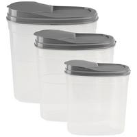 Vorratsdosenset Daja - Transparent/Grau, Basics, Kunststoff - Luca Bessoni