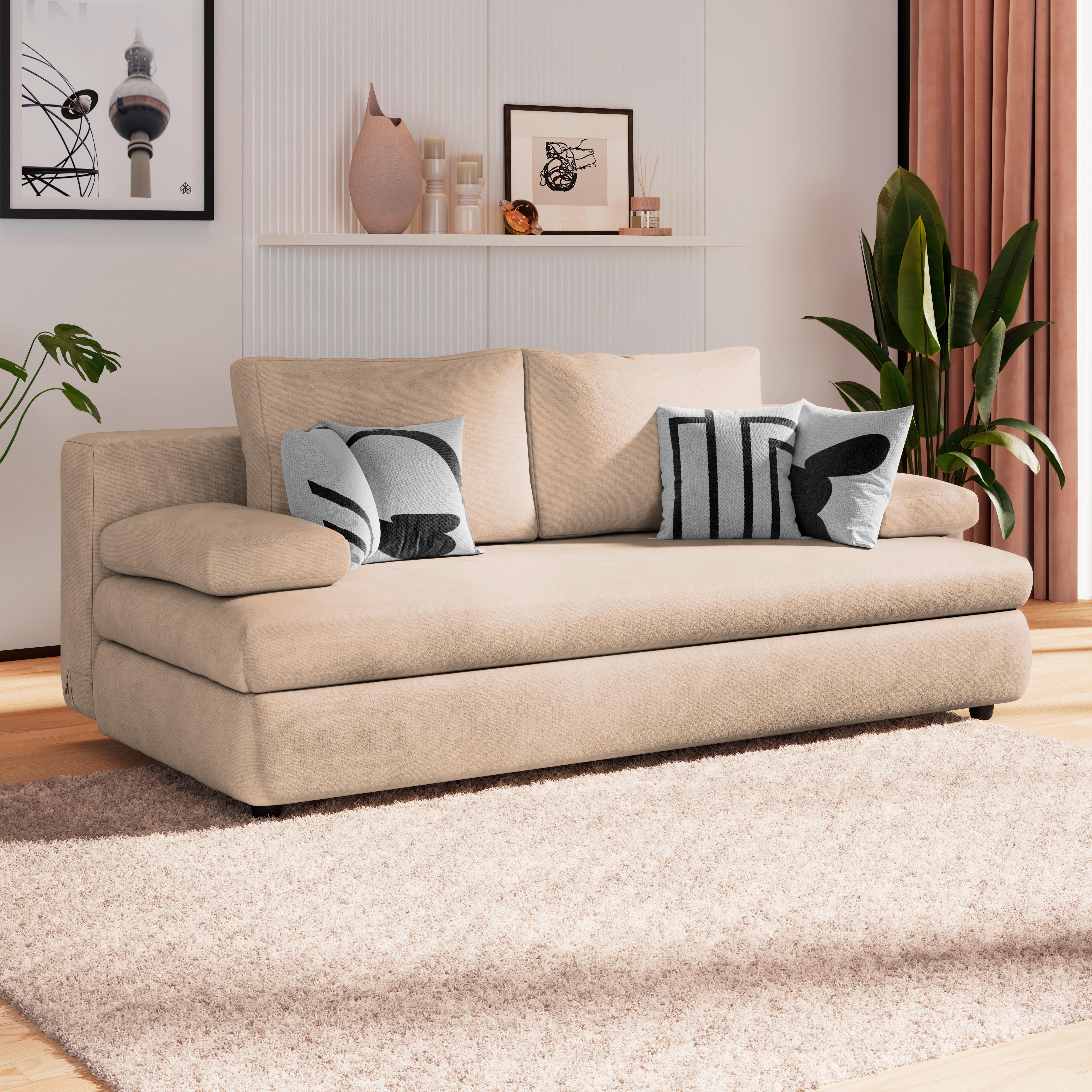 Schlafsofa Oslo Braun, Lf: 200x140 cm - Braun, Trend, Holz/Kunststoff (205/72/100cm)