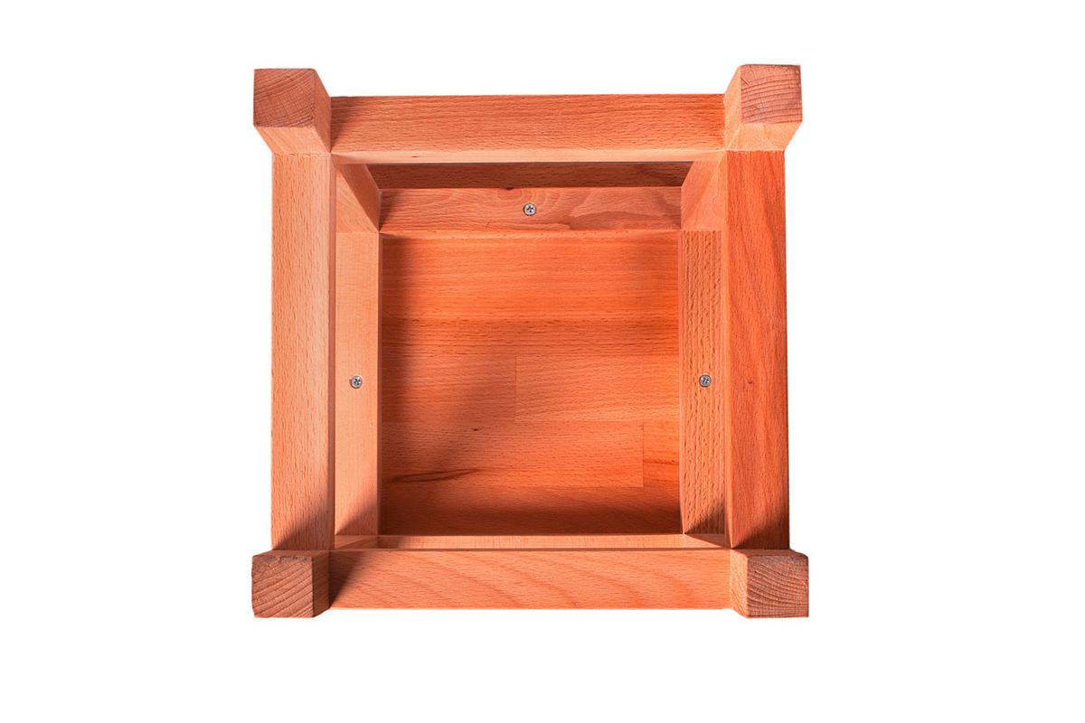 Gartenhocker Marco Echtholz Kernbuche Wetterfest - Kernbuche, Basics, Holz (30/40/30cm) - Gardenson