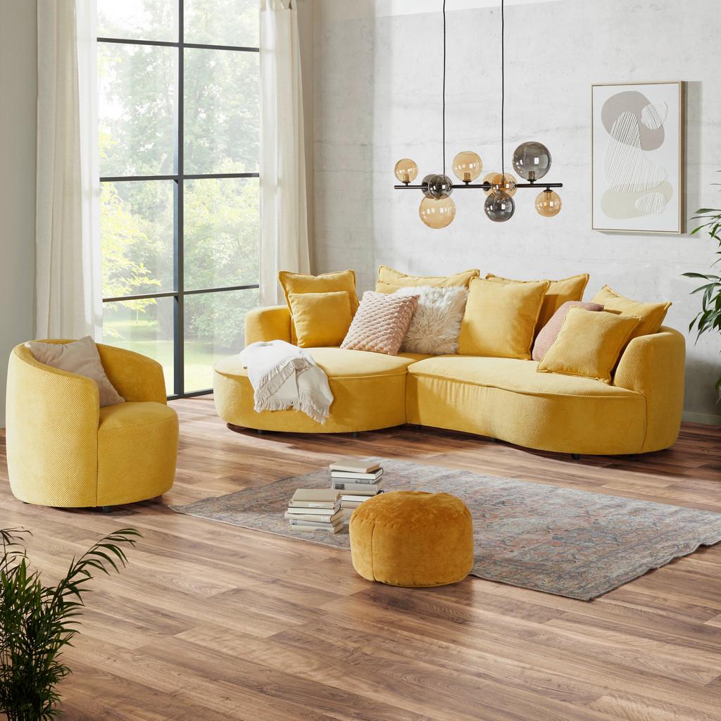 Ecksofa Levi Mit Kissen Senfgelb 168x287 Cm