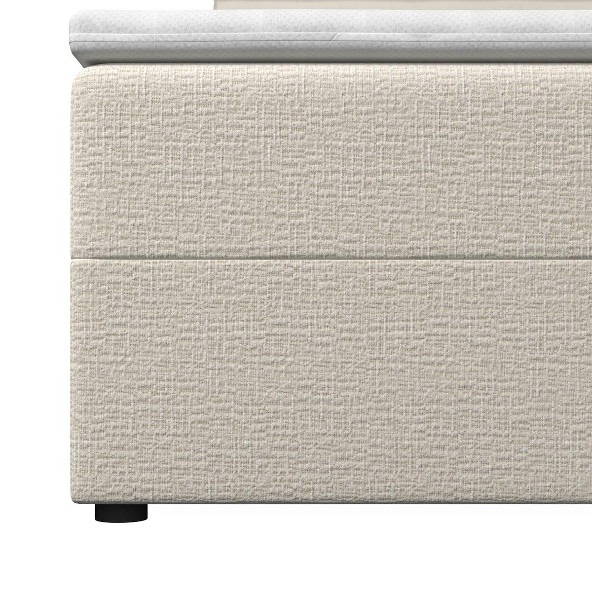 Boxspringová postel IMOLA 180x200, krémová - černá/krémová, Moderní, dřevo/textil (160/200cm) - Bessagi Home