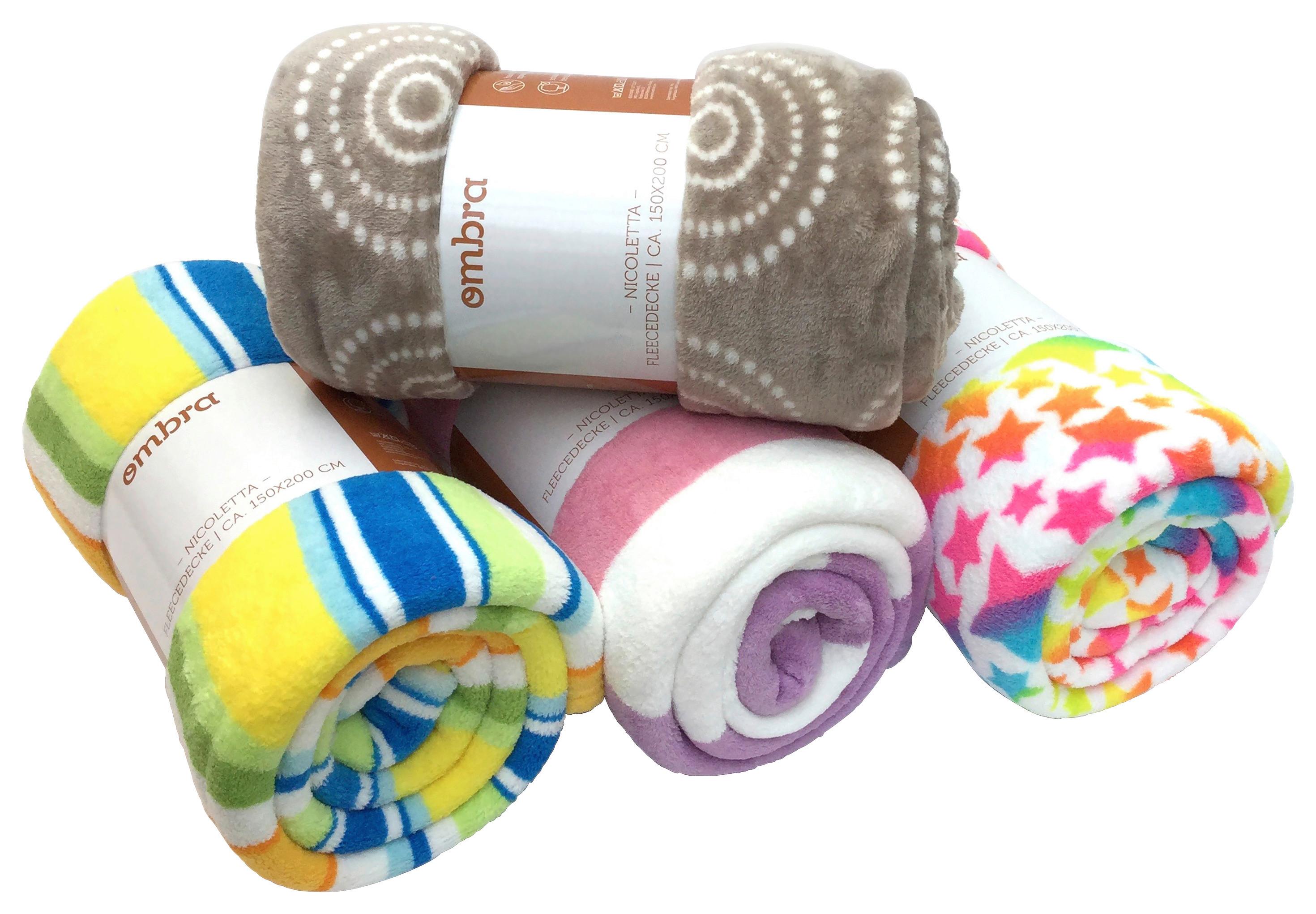 Fleecedecke Nicolette 150x200 cm Versch. Dessins - Multicolor, MODERN, Textil (150/200cm) - Ondega