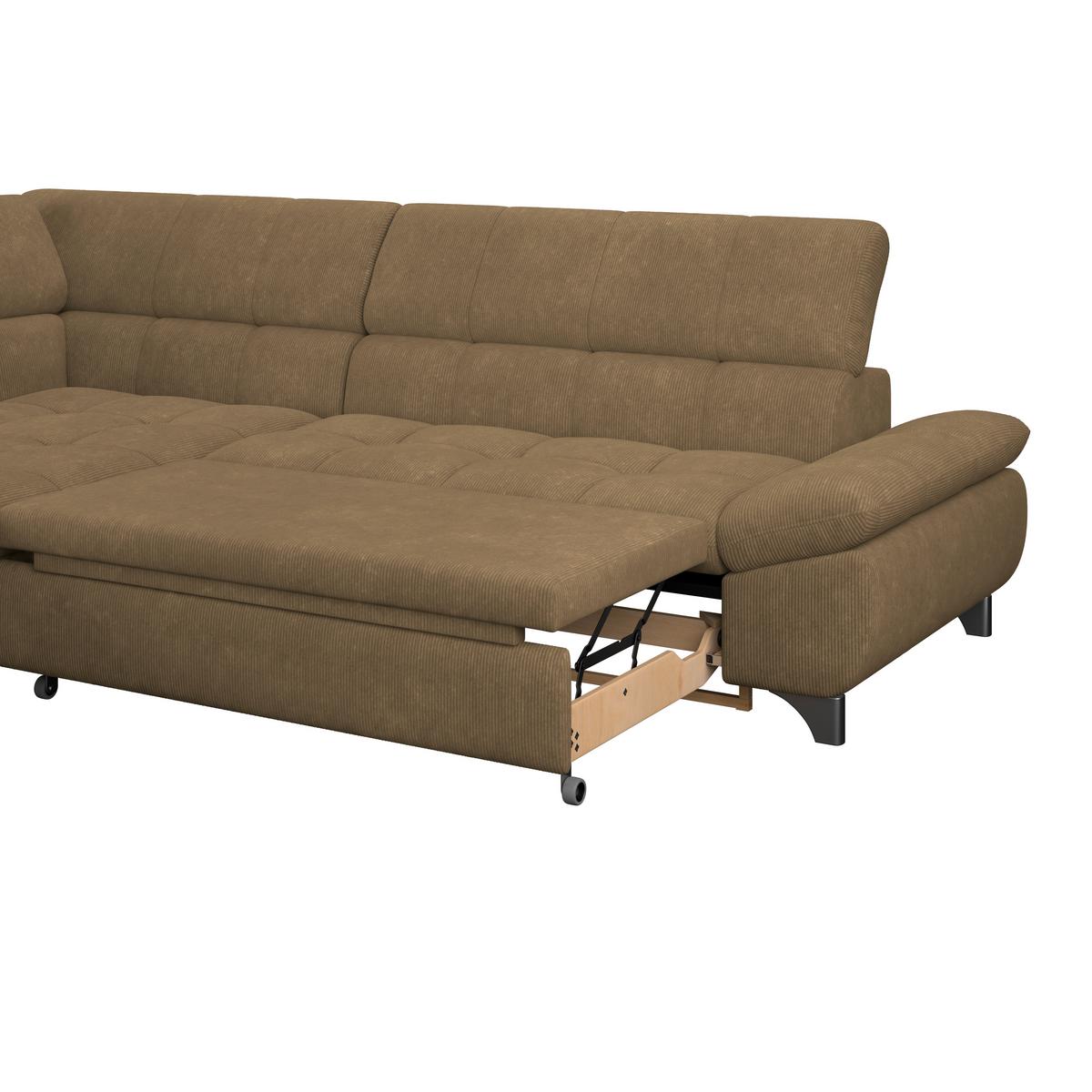 Ecksofa Gemini Braun, B: 234cm - Chromfarben/Braun, KONVENTIONELL, Textil (234/312cm)
