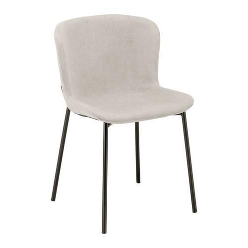 Židle NOEMIE béžová - černá/béžová, Moderní, kov/dřevo (46/79/56cm) - Bessagi Home
