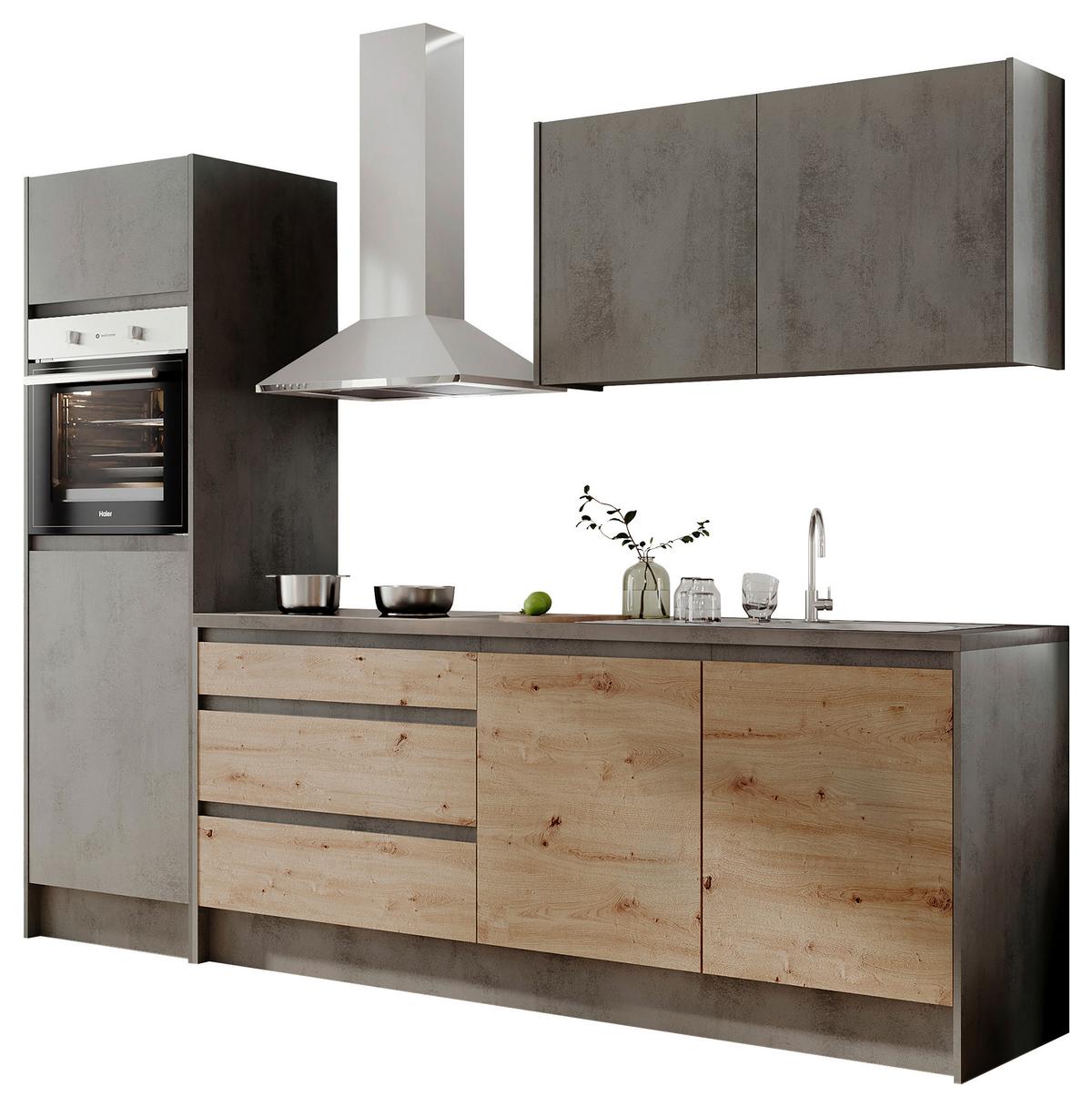 Küchenblock Troja Anthr./Eiche Dekor B: 273 cm - Anthrazit/Eiche Artisan, Design, Holzwerkstoff (273cm) - MID.YOU