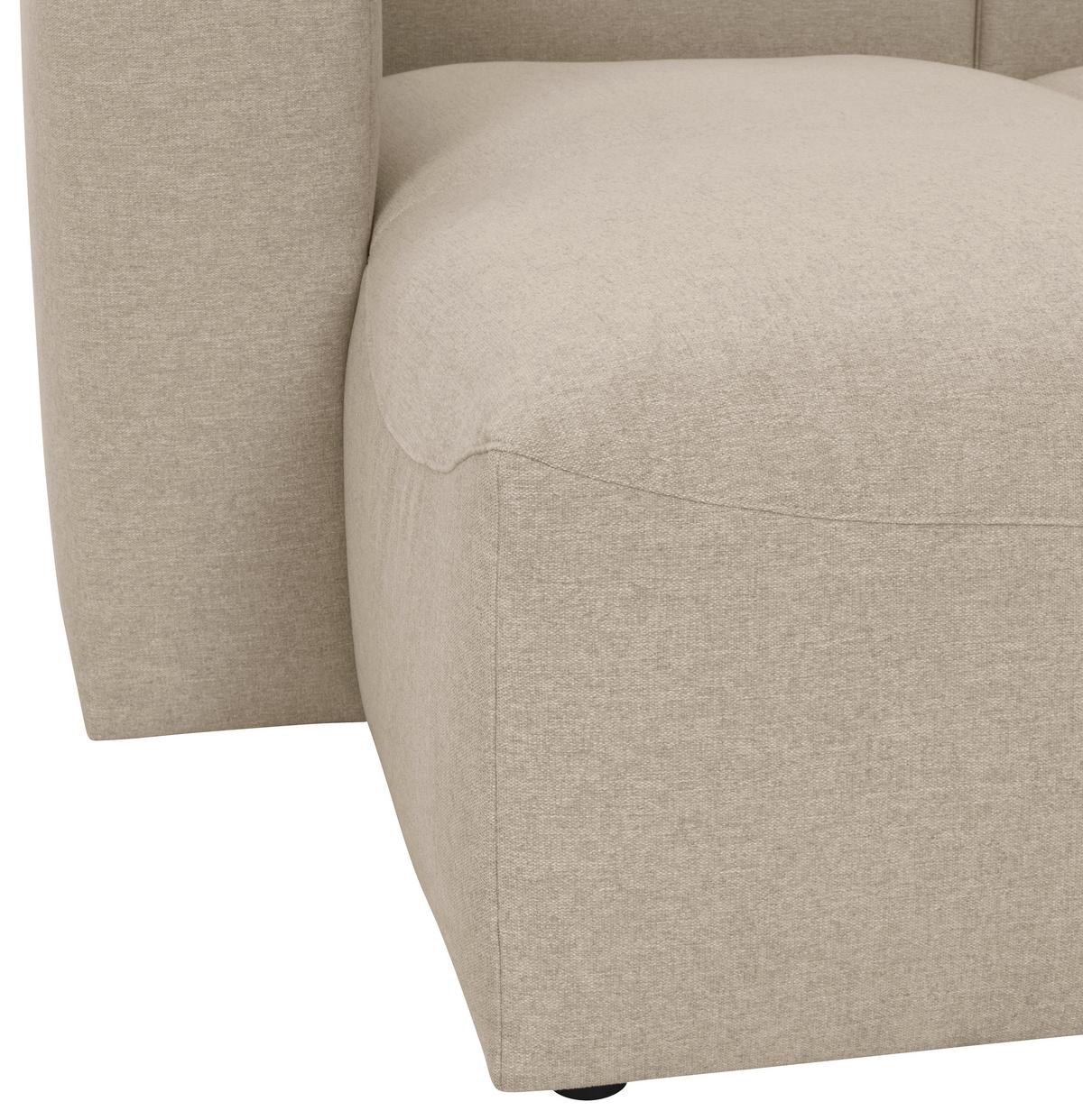Wohnlandschaft Lena Creme Flachgewebe - Creme, Design, Textil (250/350/235cm) - Max Winzer