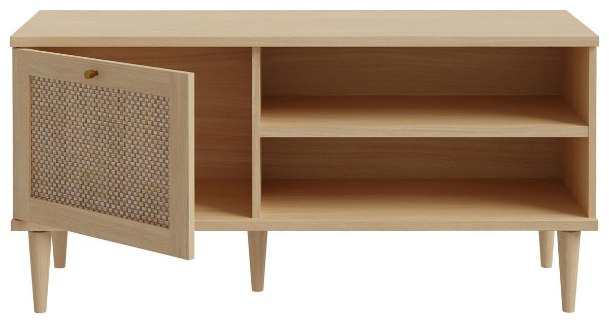 TV diel CALASETTA š: 120 cm - zlatá/farba duba, Natur, kov/drevo (120,1/57,8/41,4cm)