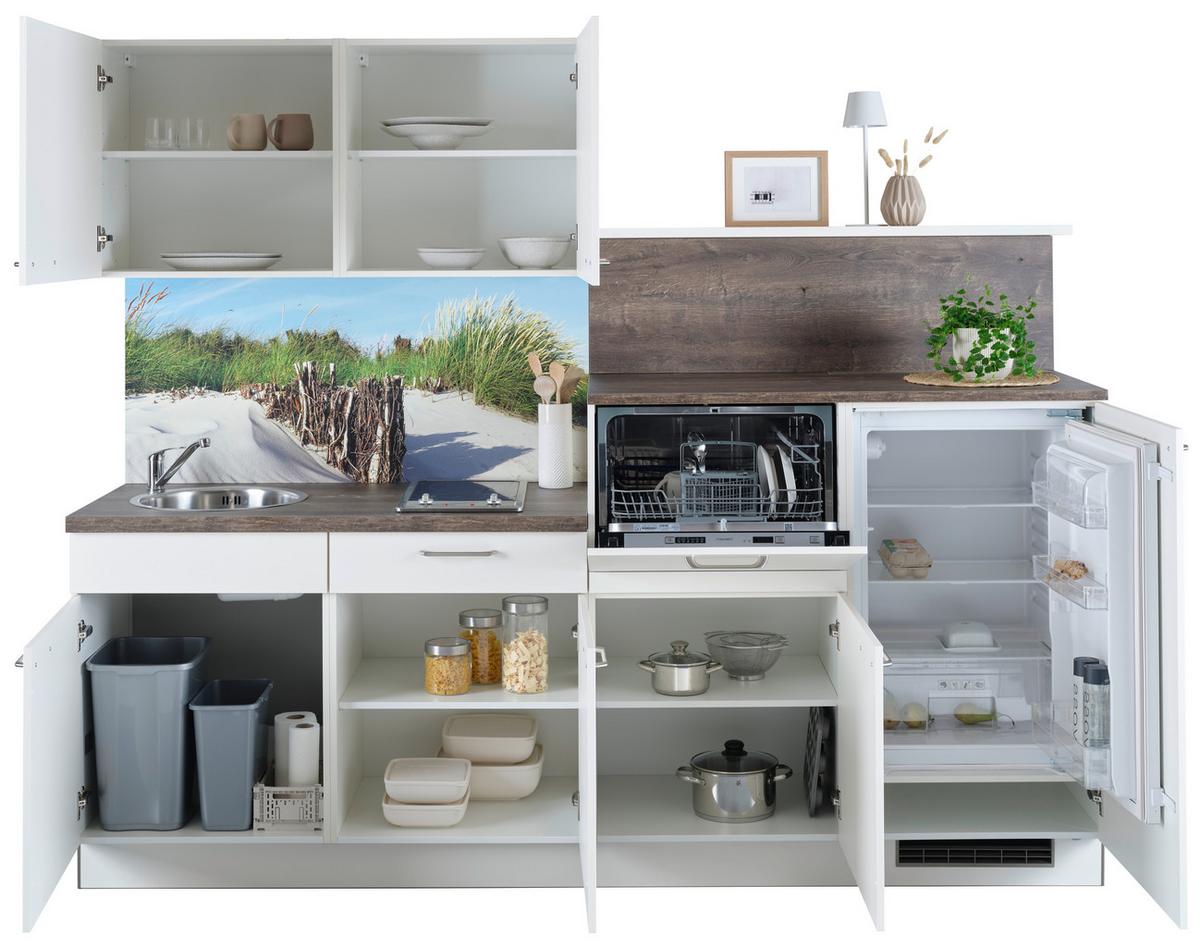 Küchenblock Win - Eichefarben/Creme, Basics, Holzwerkstoff (240cm) - Express