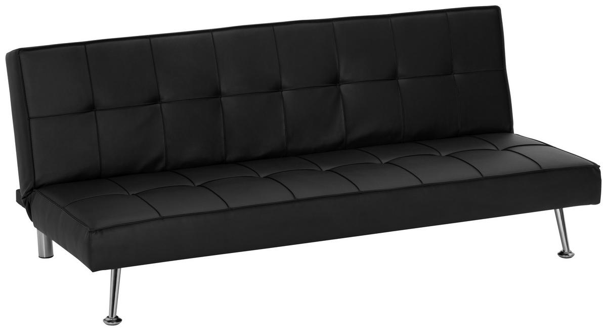 3-sitzer-sofa Mit Schlaffunktion Silva B:179cm - Silberfarben/Schwarz, Basics, Textil (179/74/91cm) - P & B