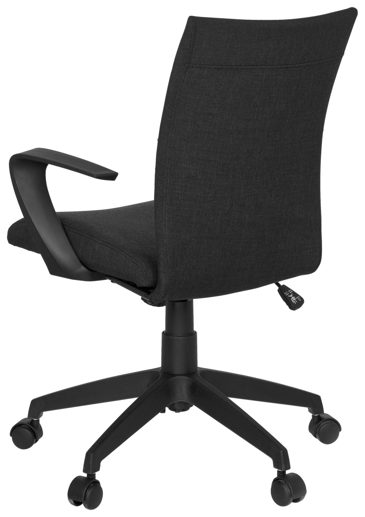 Bürostuhl Soft mit Armstützen Schwarz - Schwarz, MODERN, Kunststoff/Textil (54/104/44cm) - MID.YOU