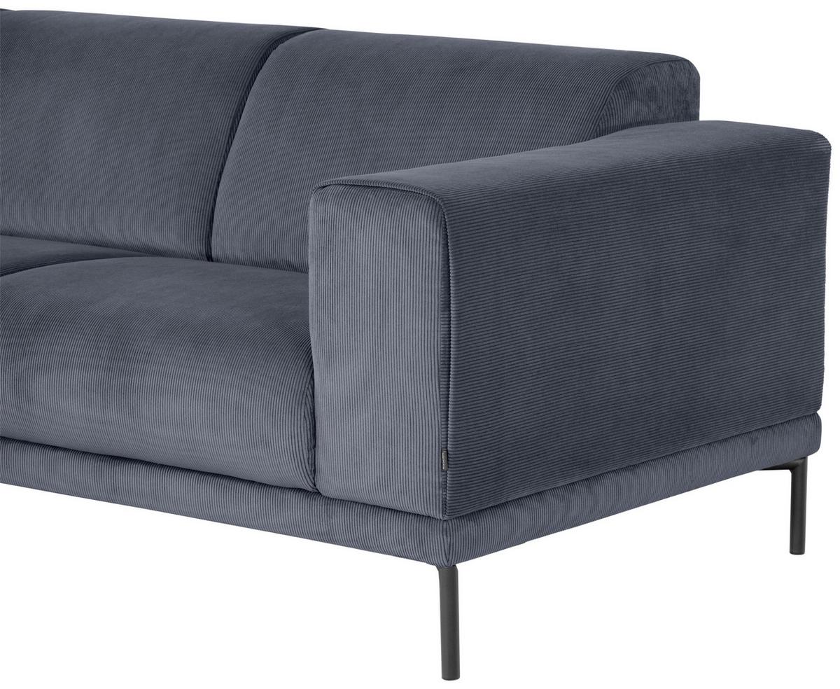 Ecksofa Erno Graublau S: 262 cm - Graublau/Schwarz, Design, Textil (262/183cm) - MID.YOU