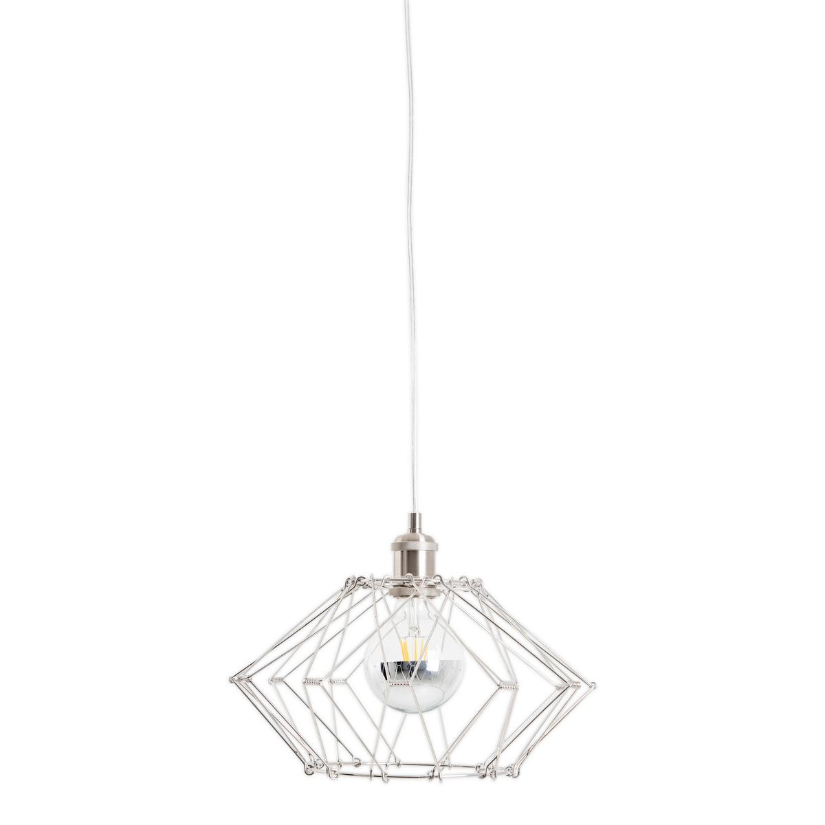 Hängeleuchte Fyn H: 100 Cm 1-Flammig, Silberfarben - Silberfarben, Design, Metall (40/100cm) - Näve
