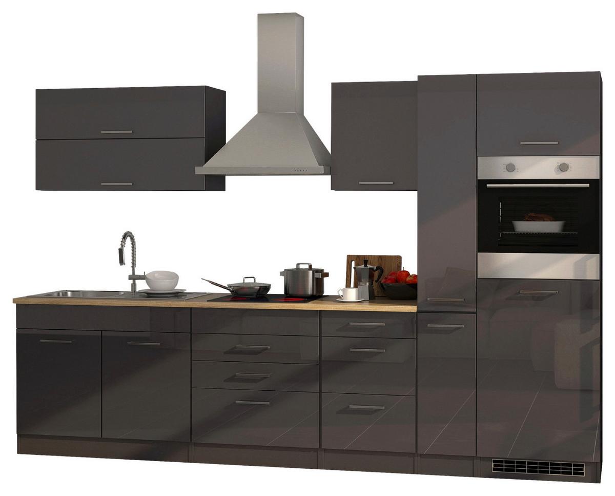 Küchenblock Mailand Graphitfarben B: 320cm - Graphitfarben/Sonoma Eiche, MODERN, Holzwerkstoff (320cm) - Held