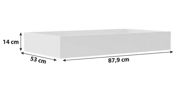 Schublade Unit Weiß B: 88 cm, Vollauszug + Soft-Close - Weiß, MODERN, Holzwerkstoff (87,9cm) - Ondega