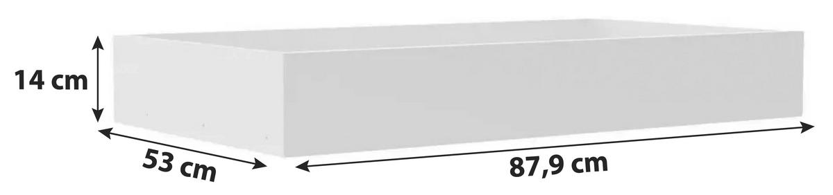 ZÁSUVKA UNIT - biela, Modern, kompozitné drevo (87,9cm) - Ondega