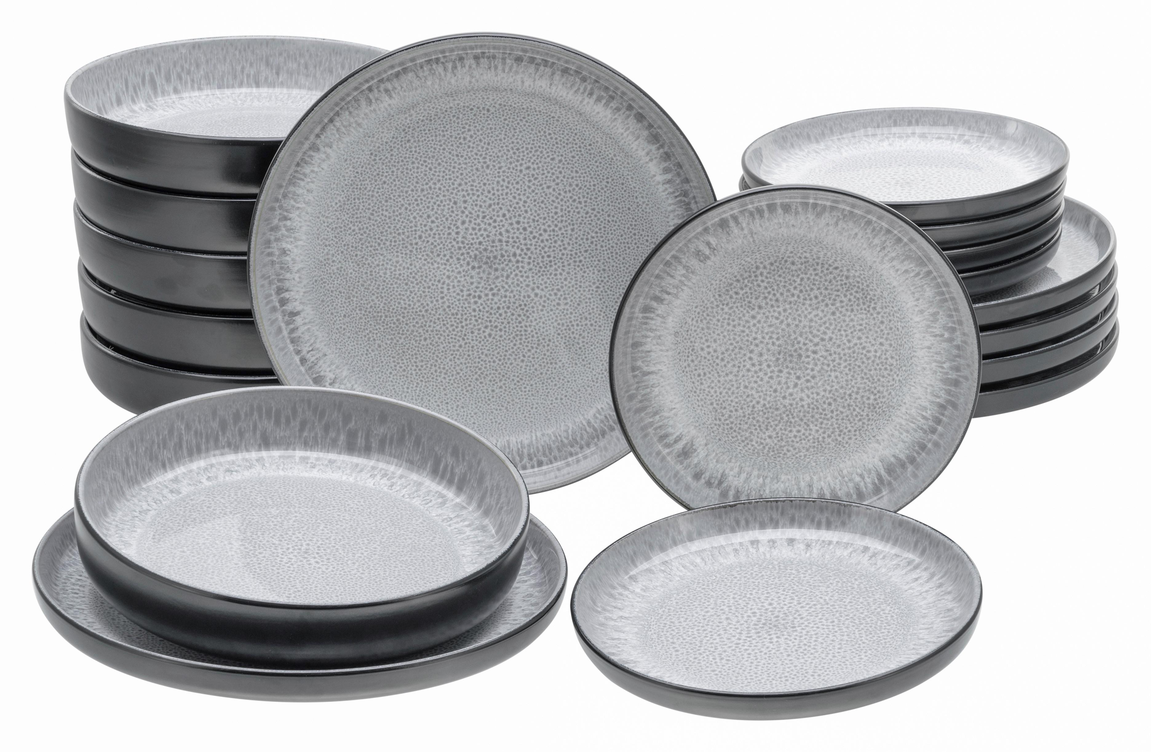 Jedálenský servis 18-dielny - svetlosivá, Trend, keramika - Creatable
