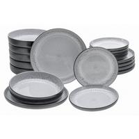 Jídelní souprava 18-dílná - světle šedá, Trend, keramika - Creatable