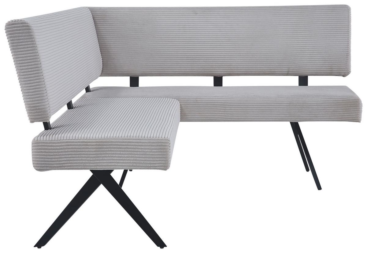 Eckbank Chios Cord Beige, S: 190x150 cm - Beige/Schwarz, KONVENTIONELL, Textil/Metall (190/150cm) - MID.YOU