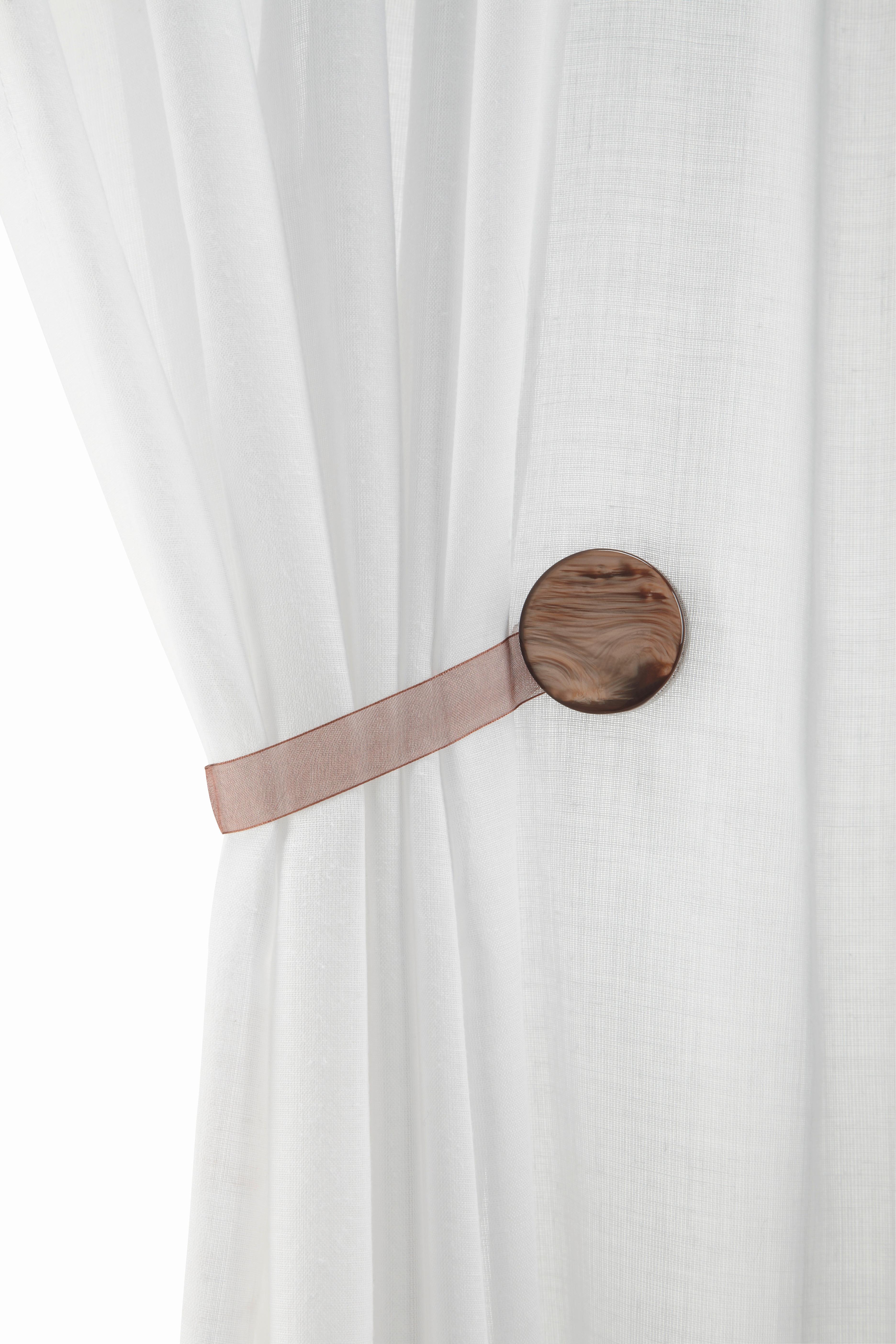 DEKORAČNÝ ŠTIPEC PERLMUTT - sivá/biela, textil (4cm) - Modern Living