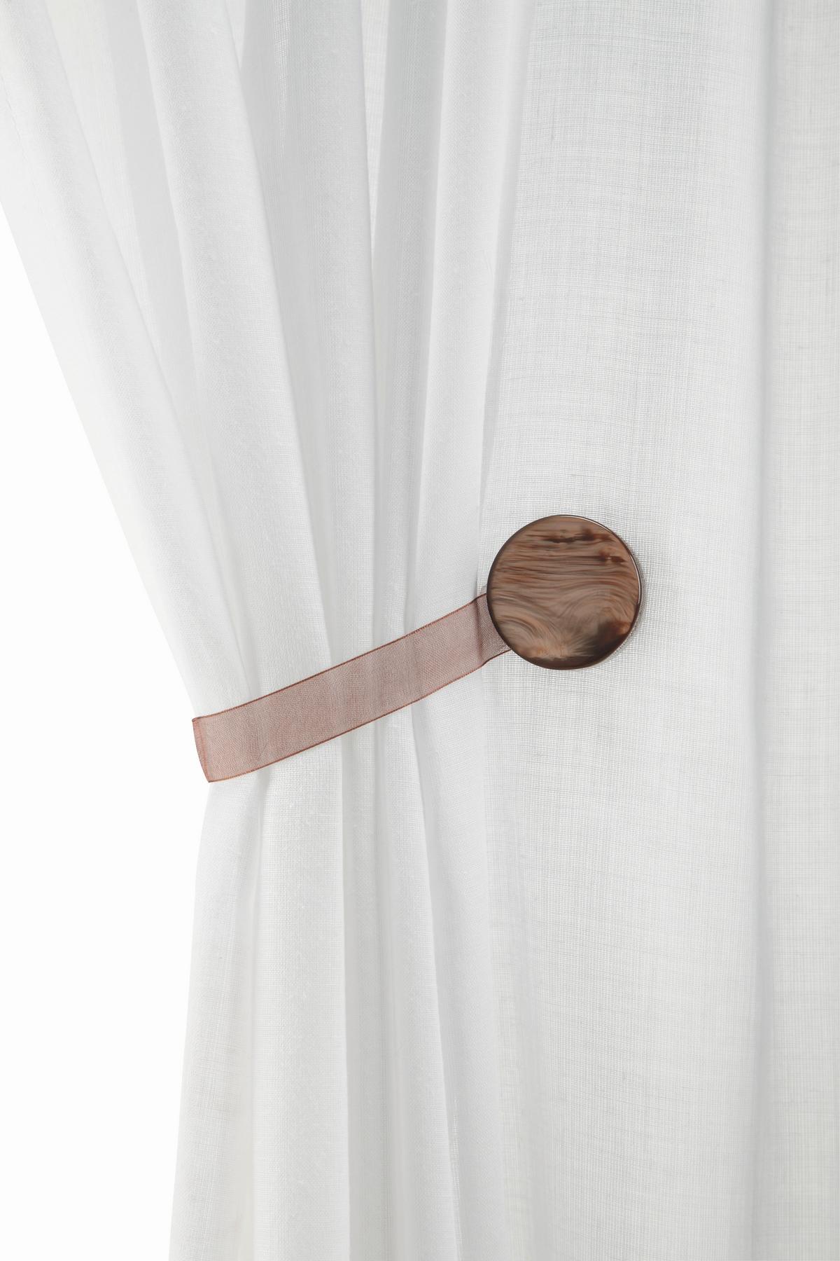 DEKORAČNÝ ŠTIPEC PERLMUTT - sivá/biela, textil (4cm) - Modern Living