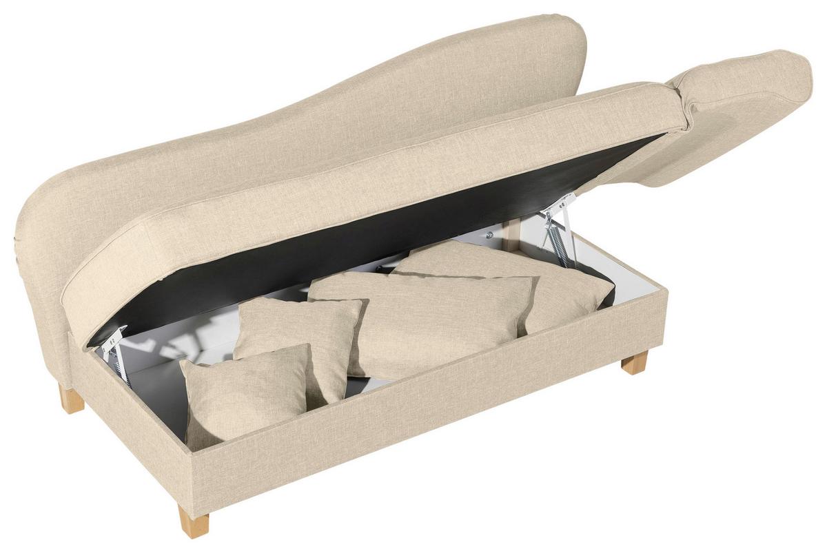 Récamiere Selma in Beige B: 190 cm - Beige/Buchefarben, Design, Textil (190/82/88cm) - Max Winzer