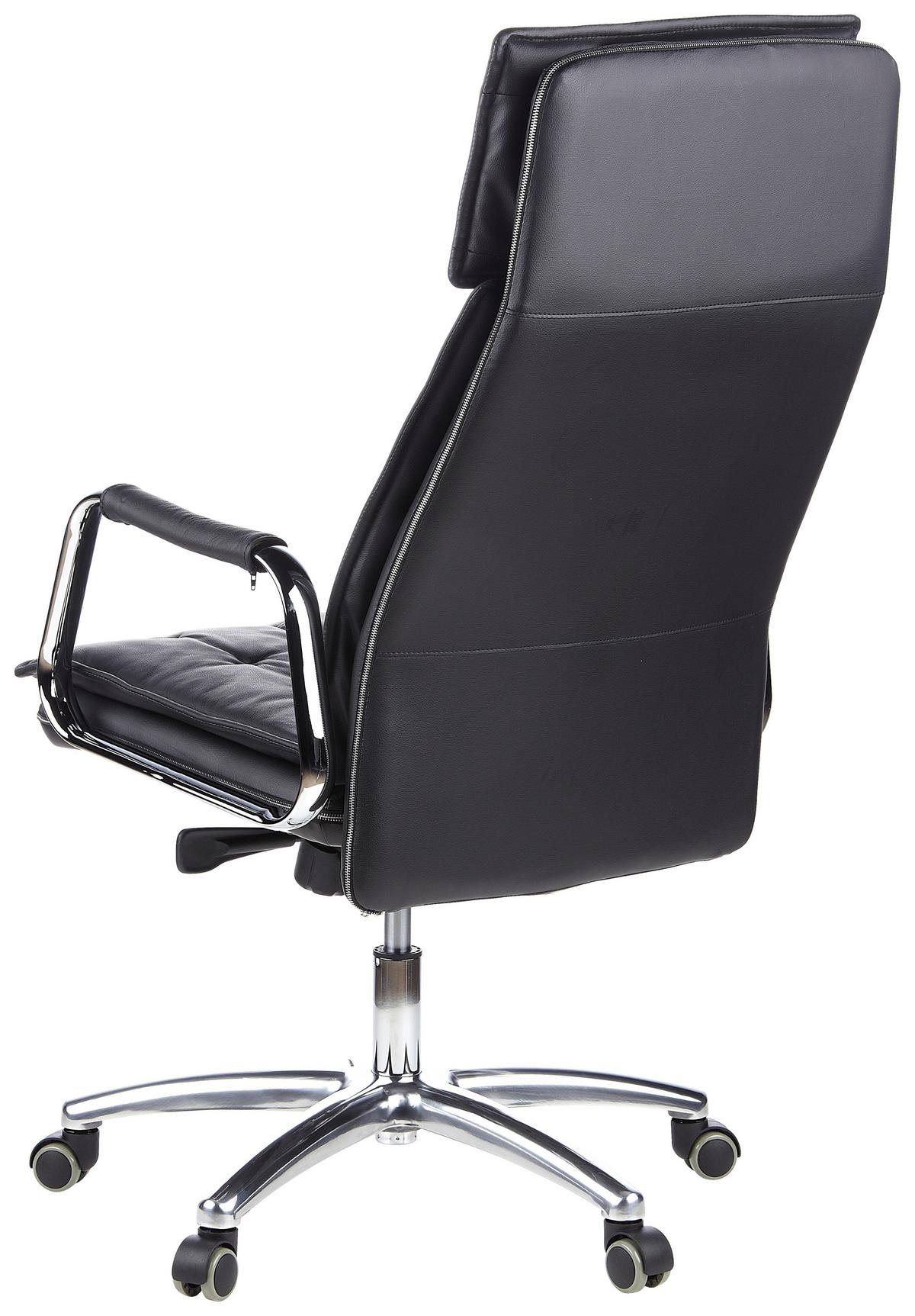 Chefsessel Villa Schwarz Bis 120 Kg - Schwarz, Basics, Leder/Kunststoff (60/130/48cm) - MID.YOU