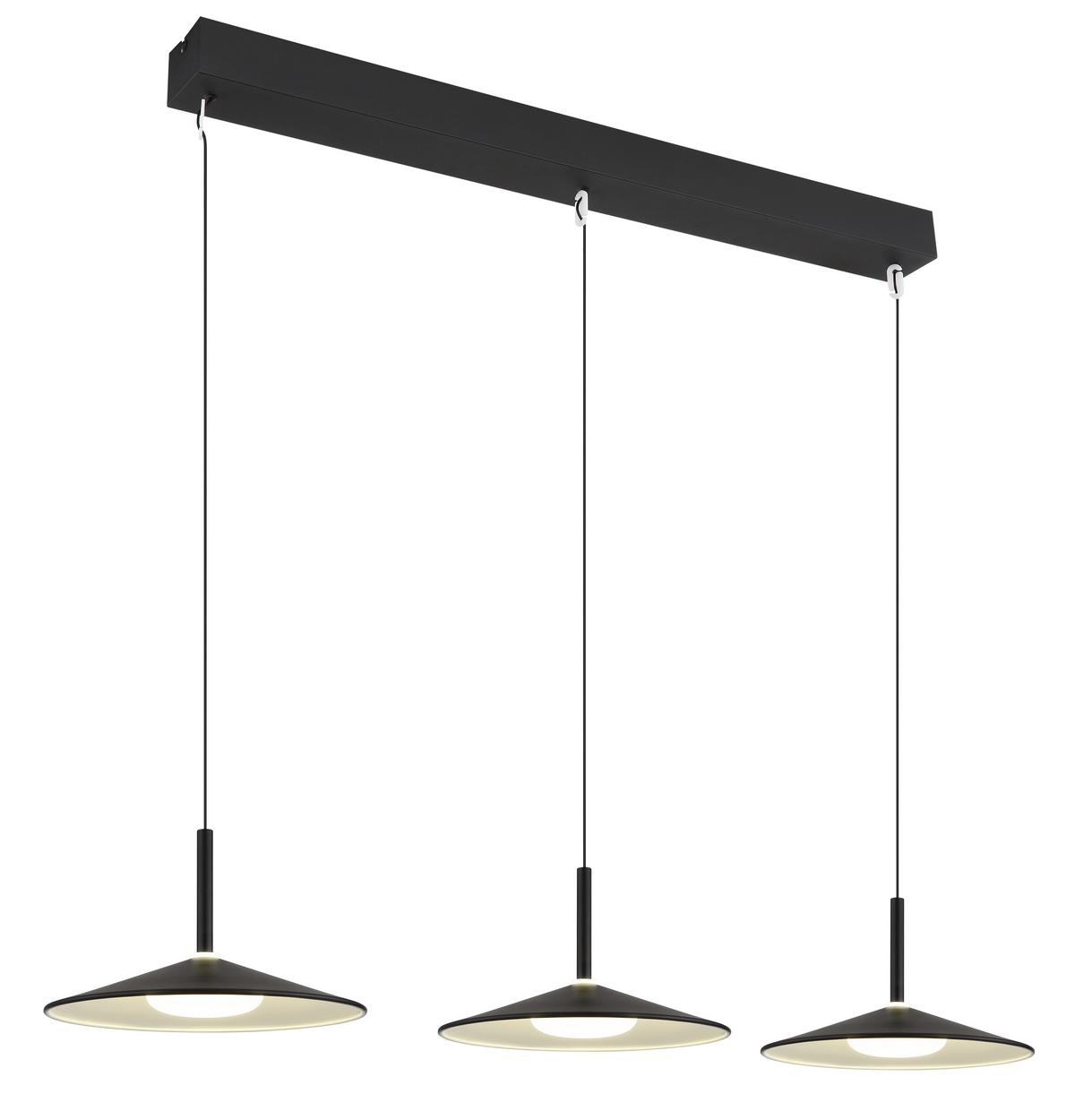 LED-Hängeleuchte Lampone Schwarz Weiß L: 95 cm - Schwarz/Weiß, Design, Kunststoff/Metall (95/25/180cm) - Globo