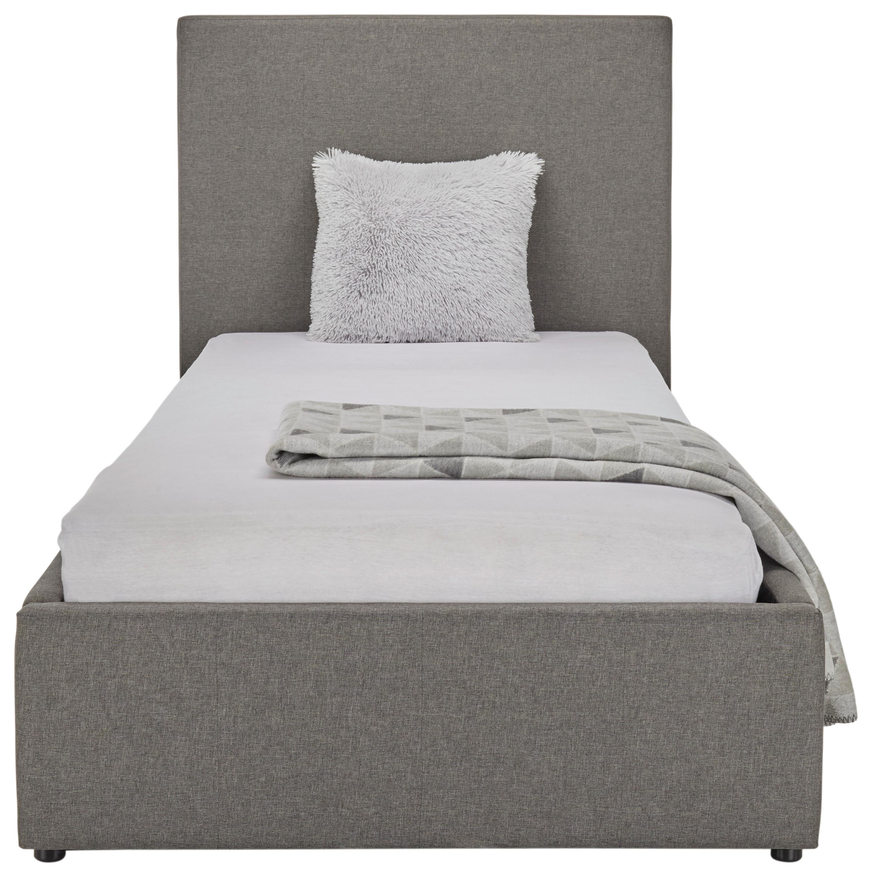 Čalouněná postel BILLY 90/200 cm, tmavě šedá - černá/tmavě šedá, Konvenční, dřevo/textil (90/200cm)