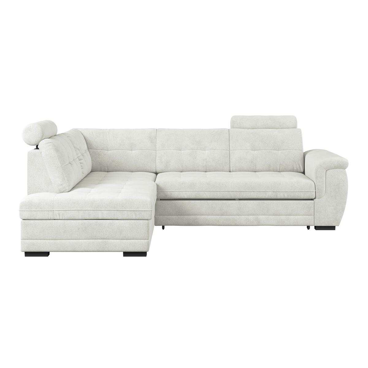 Ecksofa mit Schlaffunktion Falco new Creme 183x251 cm - Creme/Schwarz, KONVENTIONELL, Textil (183/251cm) - Ondega