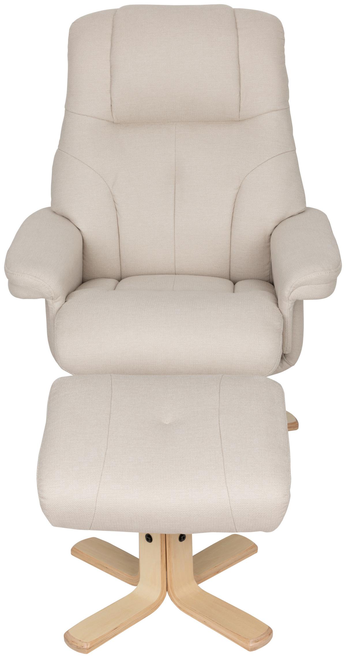 Relaxsesselset Serenity Creme B: 80 Cm - Creme/Naturfarben, Design, Holz/Textil (80/109/79cm) - Livetastic