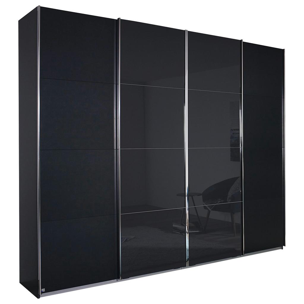 Schwebetürenschrank mit Glas 361cm Bensheim, Graphitfarben