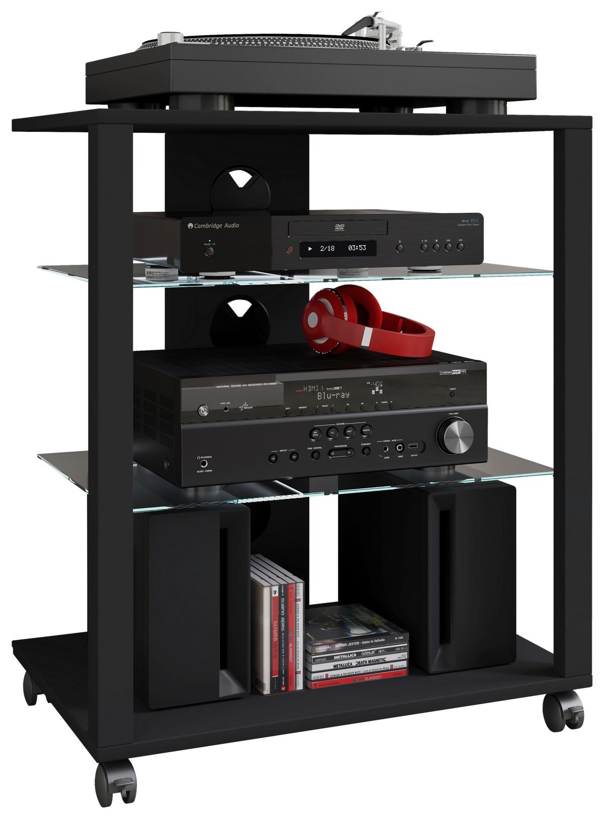 Tv-rack Folas B: 60 Cm Schwarz Mit Kabeldurchlass - Schwarz, Basics, Holzwerkstoff/Kunststoff (60/70/41cm) - MID.YOU