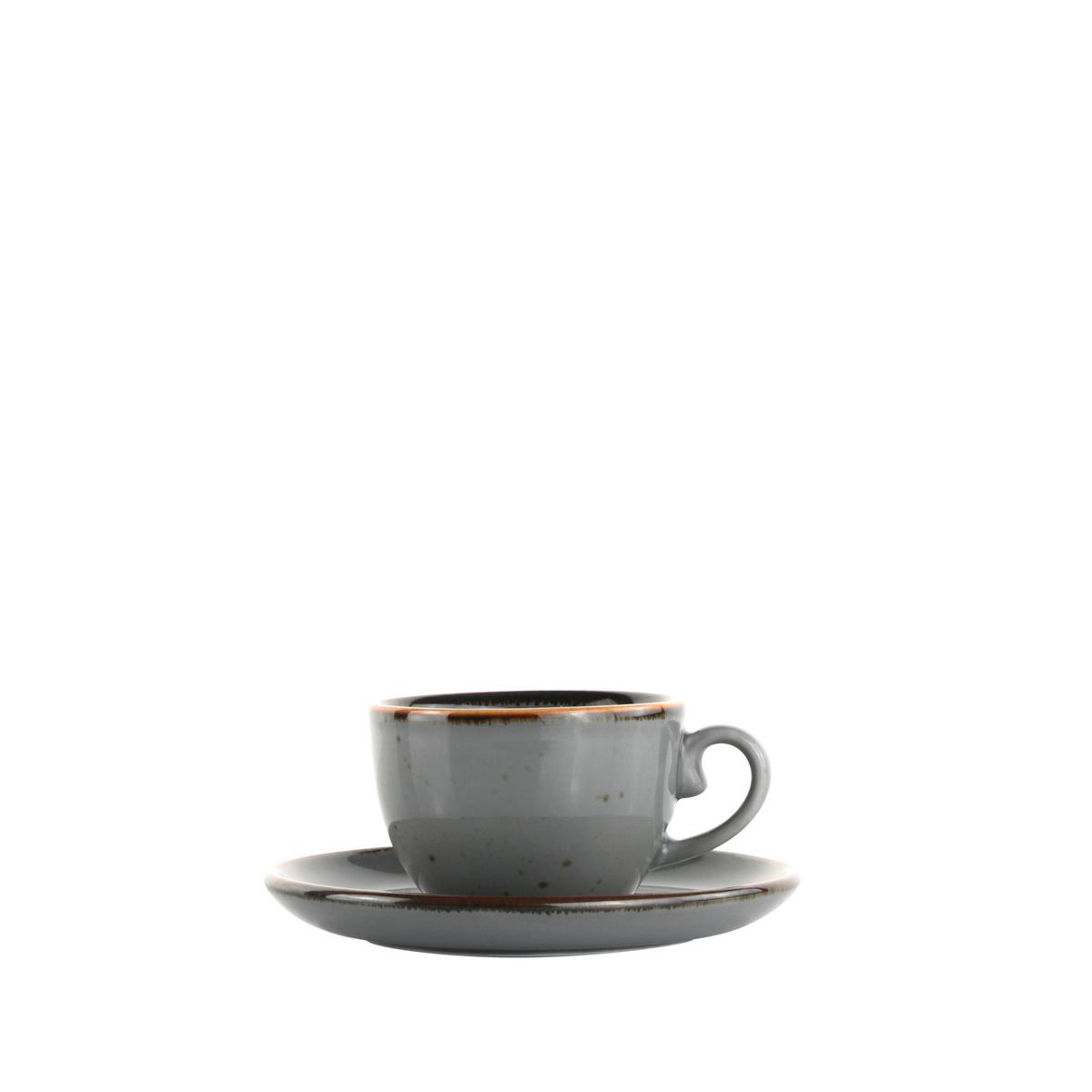 šálek a podšálek na espresso CAPRI - šedá, Moderní, keramika - Mömax