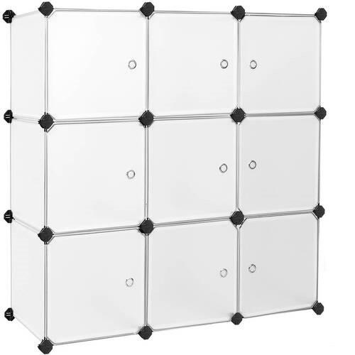 Regalkombination B: 93 cm, Weiß - Schwarz/Weiß, Basics, Kunststoff/Metall (93/123/31cm) - Boxxx