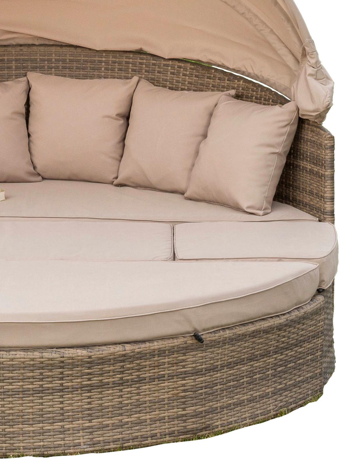 Gartenmuschel Riva Metall/ Kunststoff/Textil verstellbar - Beige/Naturfarben, KONVENTIONELL, Kunststoff/Textil (180/88/183cm) - Gardenson