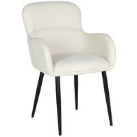 Armlehnstuhl Serena Leinenoptik Beige, B: 56 cm - Beige/Schwarz, KONVENTIONELL, Holz/Textil (56/88/61cm)