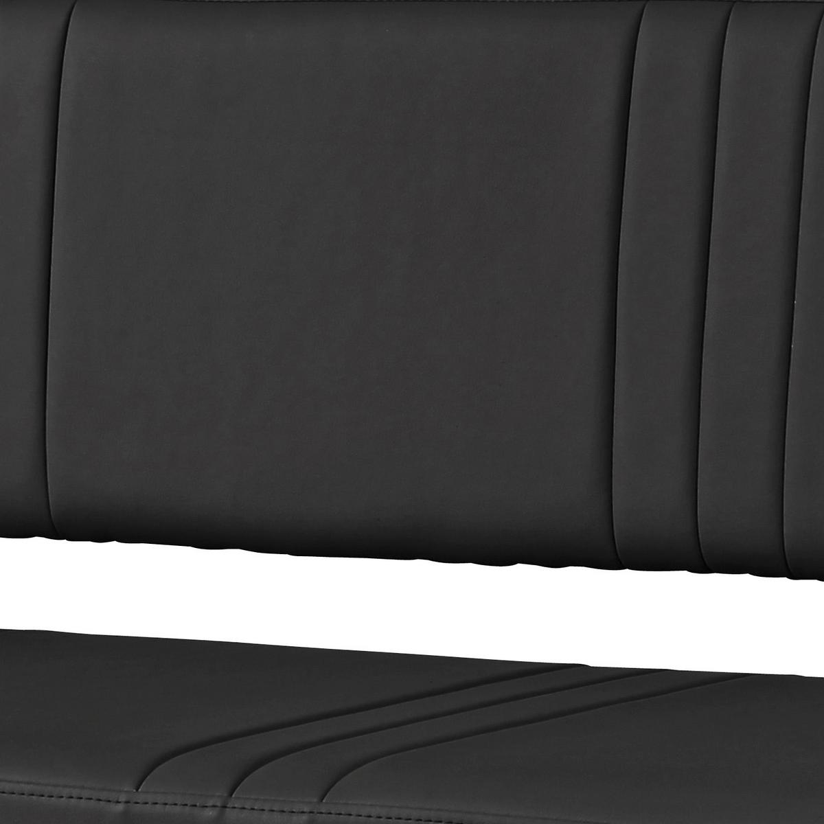 Sitzbank mit Lehne Gepolstert Schwarz Berlin II B: 130 cm - Chromfarben/Schwarz, KONVENTIONELL, Textil/Metall (130/82/55cm)