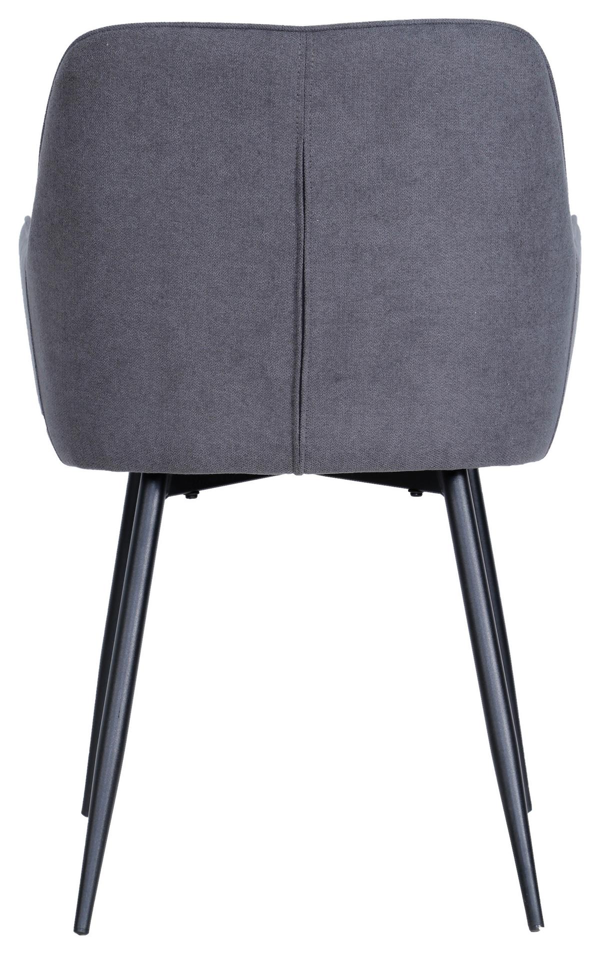 Armlehnstuhl Anna Schwarz/ Dunkelgrau Echtholz Beine - Dunkelgrau/Schwarz, MODERN, Holz/Textil (57/79/58cm) - MID.YOU
