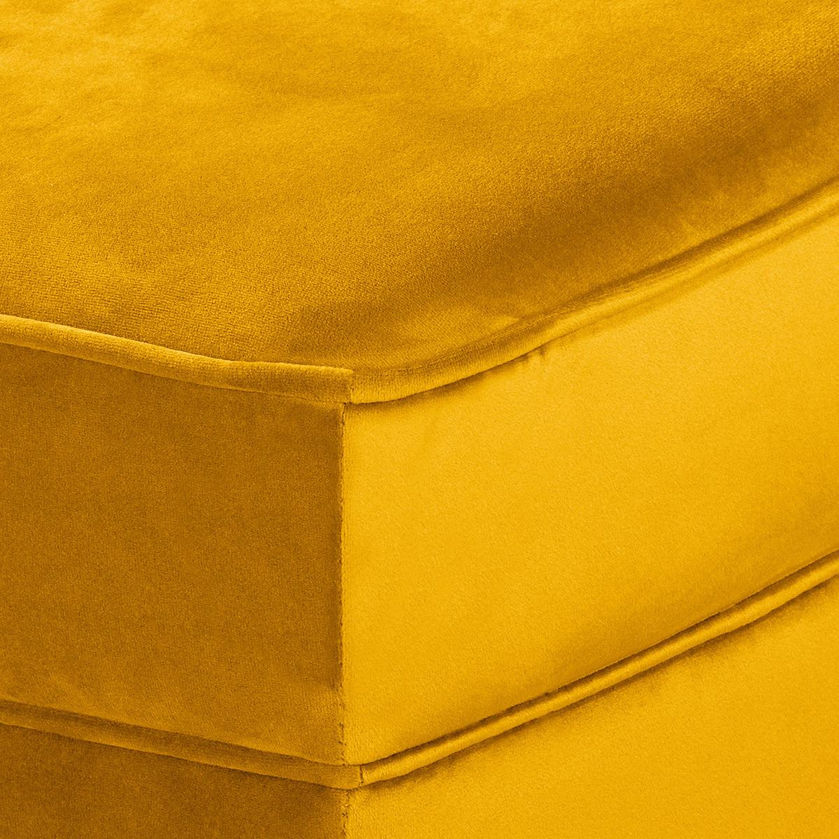 Récamiere Pako Senfgelb B: 185cm - Senfgelb/Braun, Design, Textil (185/93/75cm) - Livetastic