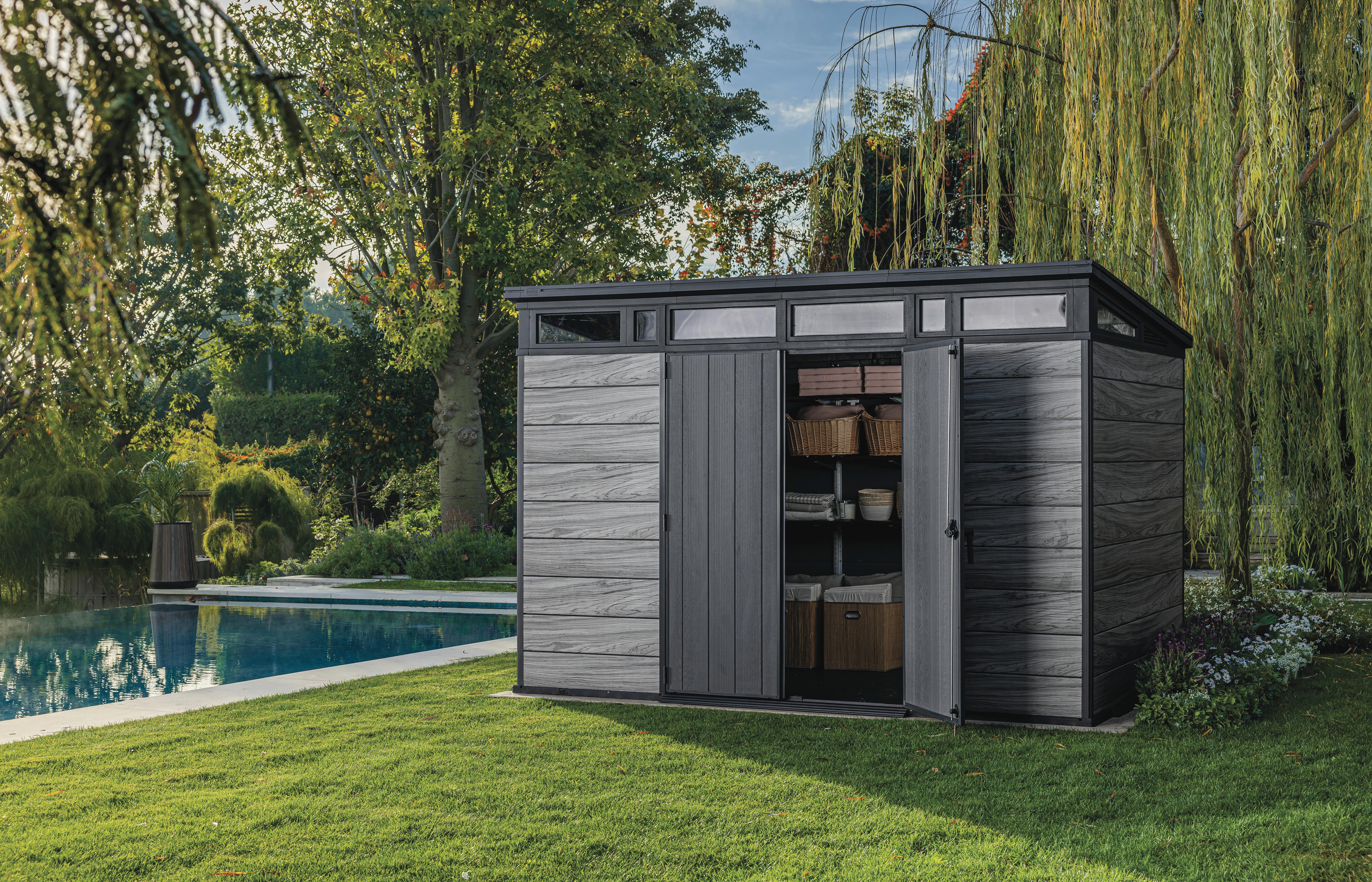 ZAHRADNÍ DOMEK DECO PENT - šedá, Moderní, plast