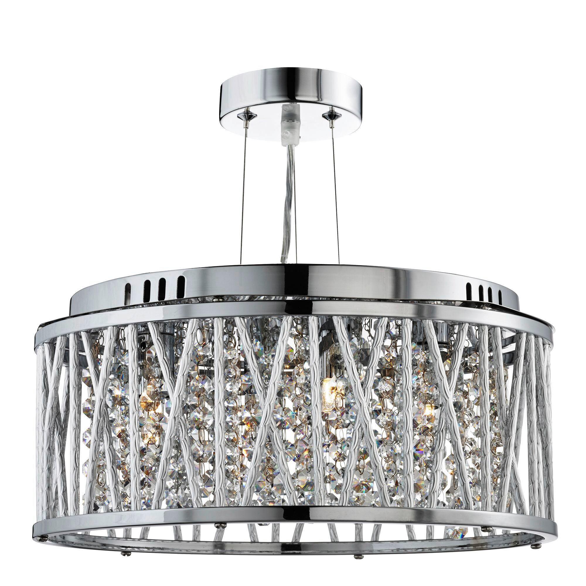 Hängeleuchte Elise H: 134 cm 3-Flammig, höhenverstellbar - Chromfarben, KONVENTIONELL, Glas/Metall (30/134cm)
