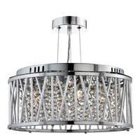 Hängeleuchte Elise H: 134 cm 3-Flammig, höhenverstellbar - Chromfarben, KONVENTIONELL, Glas/Metall (30/134cm)
