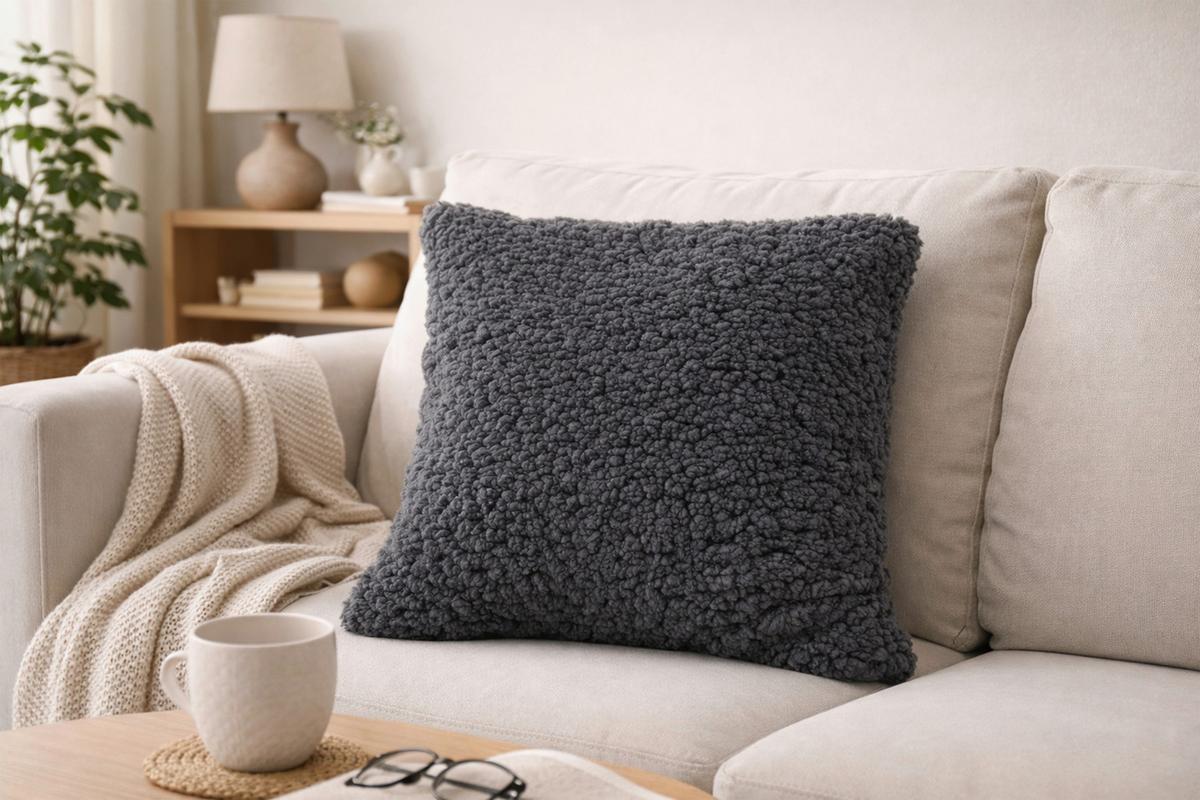 ZIERKISSEN VERONIKA - Anthrazit, KONVENTIONELL, Textil (40/40cm) - Ondega